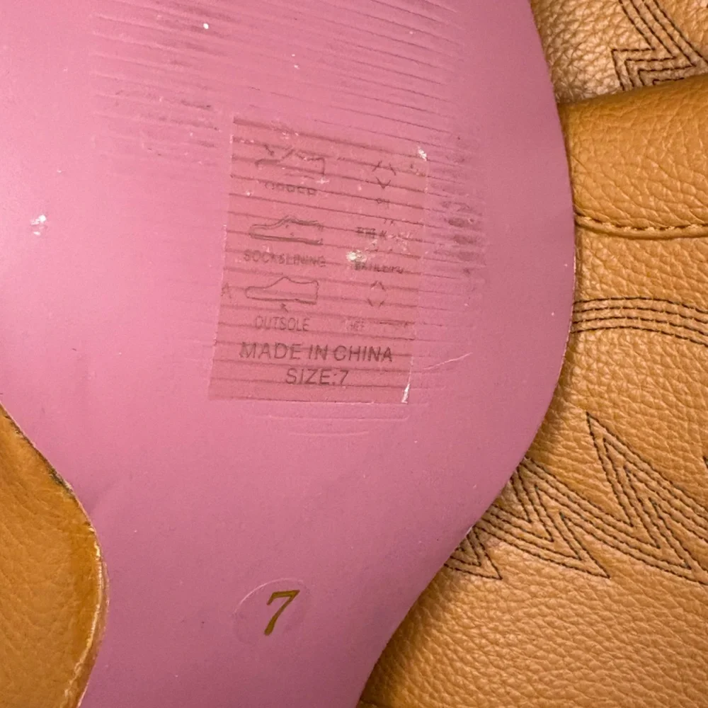 Southern Fried Chics Brown Knee High Western Boot Cowgirl Cowboy Boots Size 7W - Picture 4 of 15